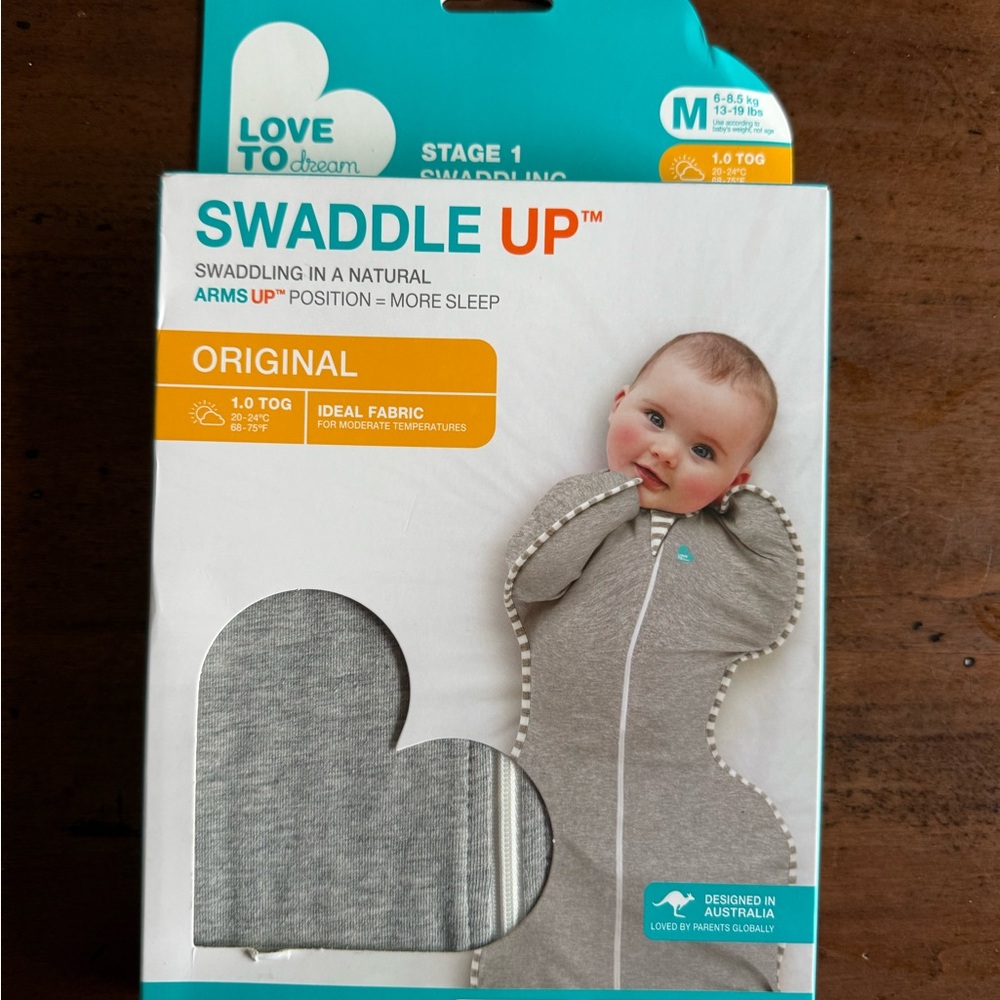 Love to Dream Swaddle in White and Grey